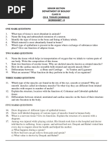 CBSE Class 9 Science Worksheet - Tissues Animals