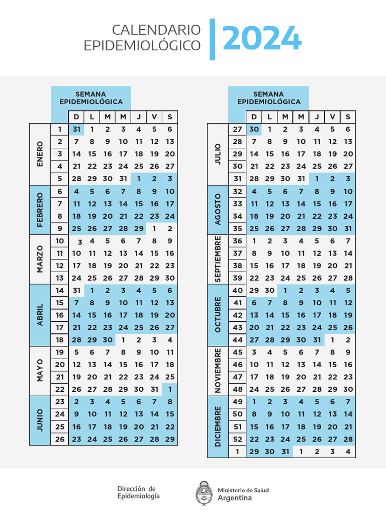 Calendario Epidemiologico 2025 PDF