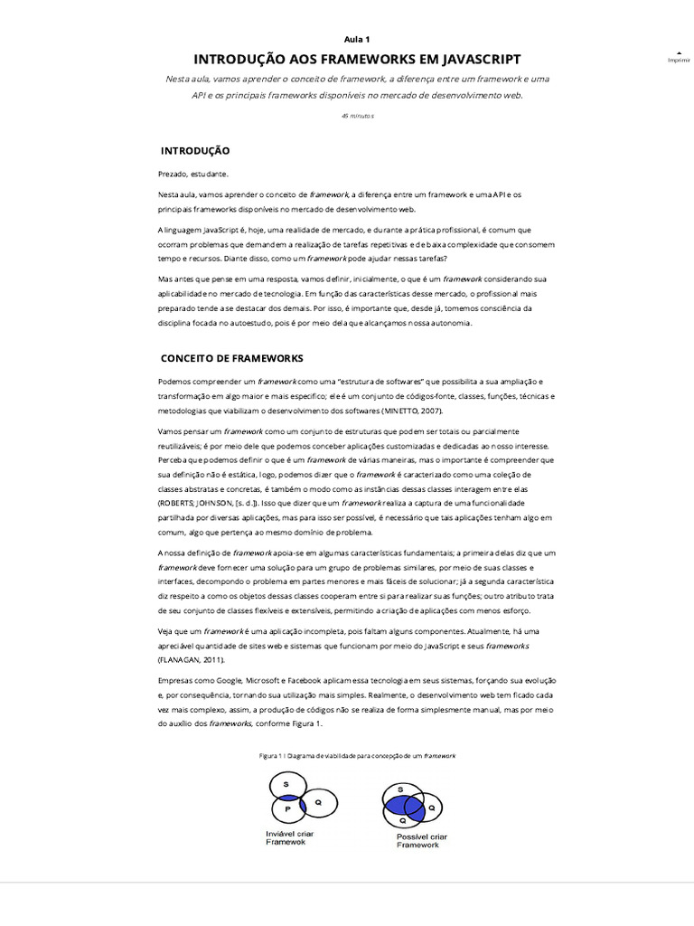 Introdução a Frameworks em JavaScript | PDF | Framework de software ...