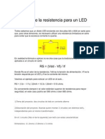 Cálculo de la resistencia para un LED