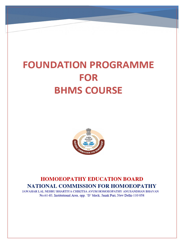 Foundation Course for BHMS Students | PDF | Social Equality | Homeopathy