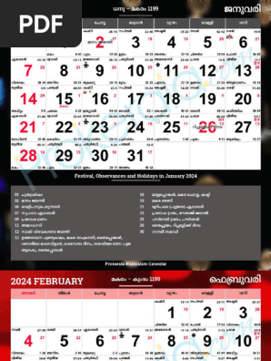 Malayalam Calendar 2024