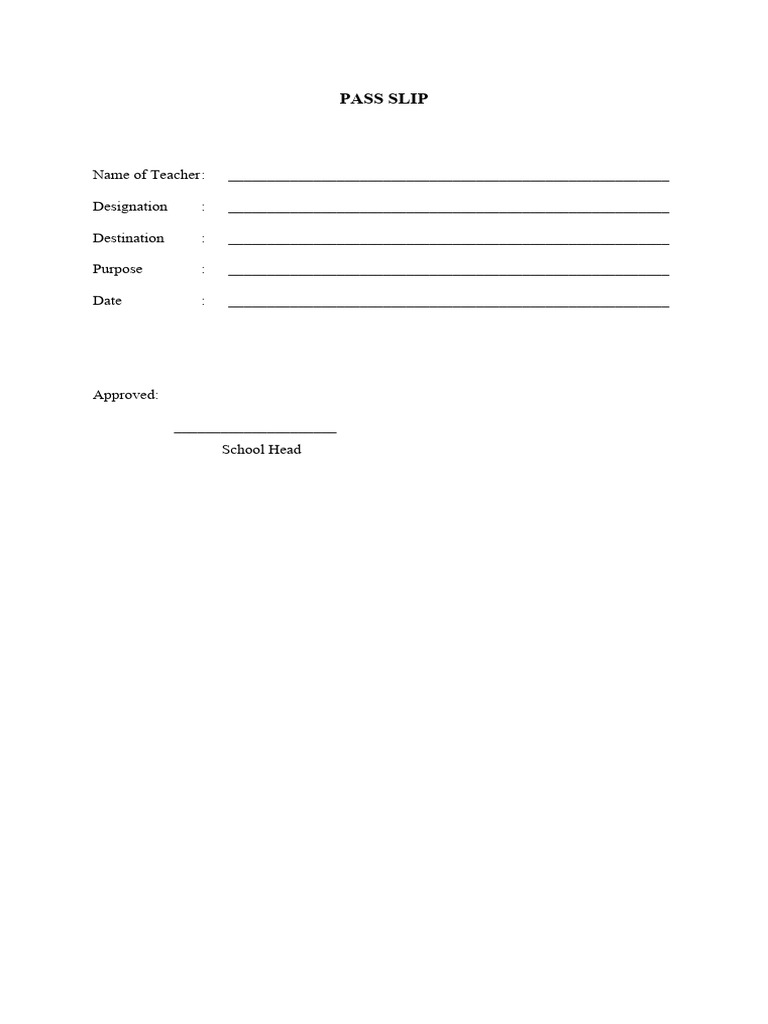 Pass Slip PDF
