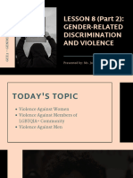 Lesson 6 (Part 2) - Gender-Related Discrimination and Violence