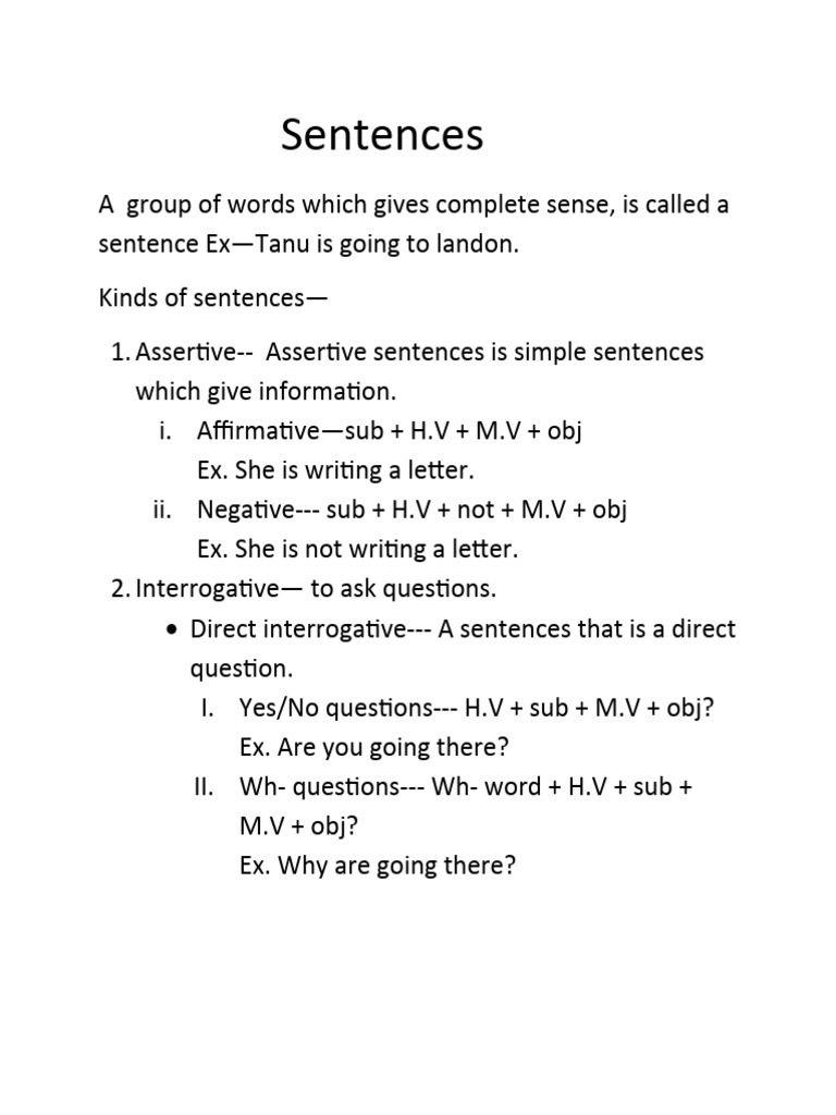 Sentence Structure and Types Explained | PDF | Clause | Question