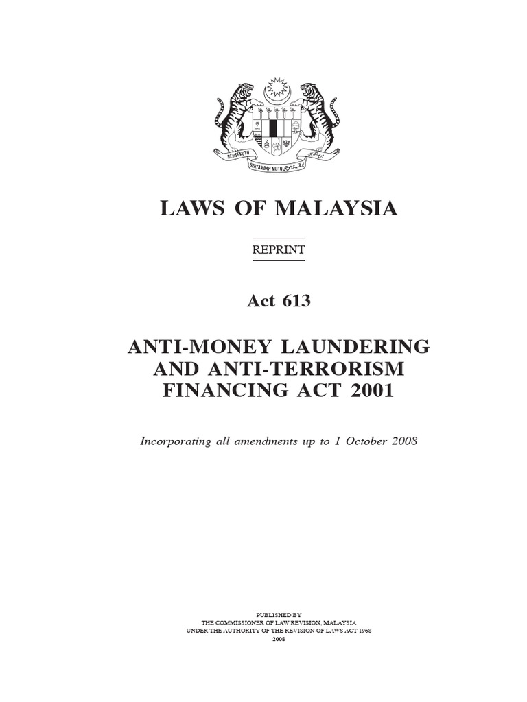 Anti Money Laundering Anti Terrorism Financing Act 2001 | PDF | Money