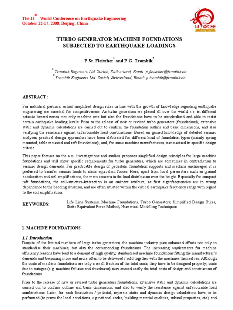 14WCEE TG Machine Foundations | PDF