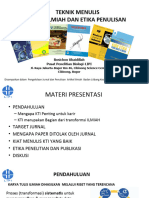 Pelatihan Pengelolaan Jurnal & KTI Litbang Kes MARET 2018