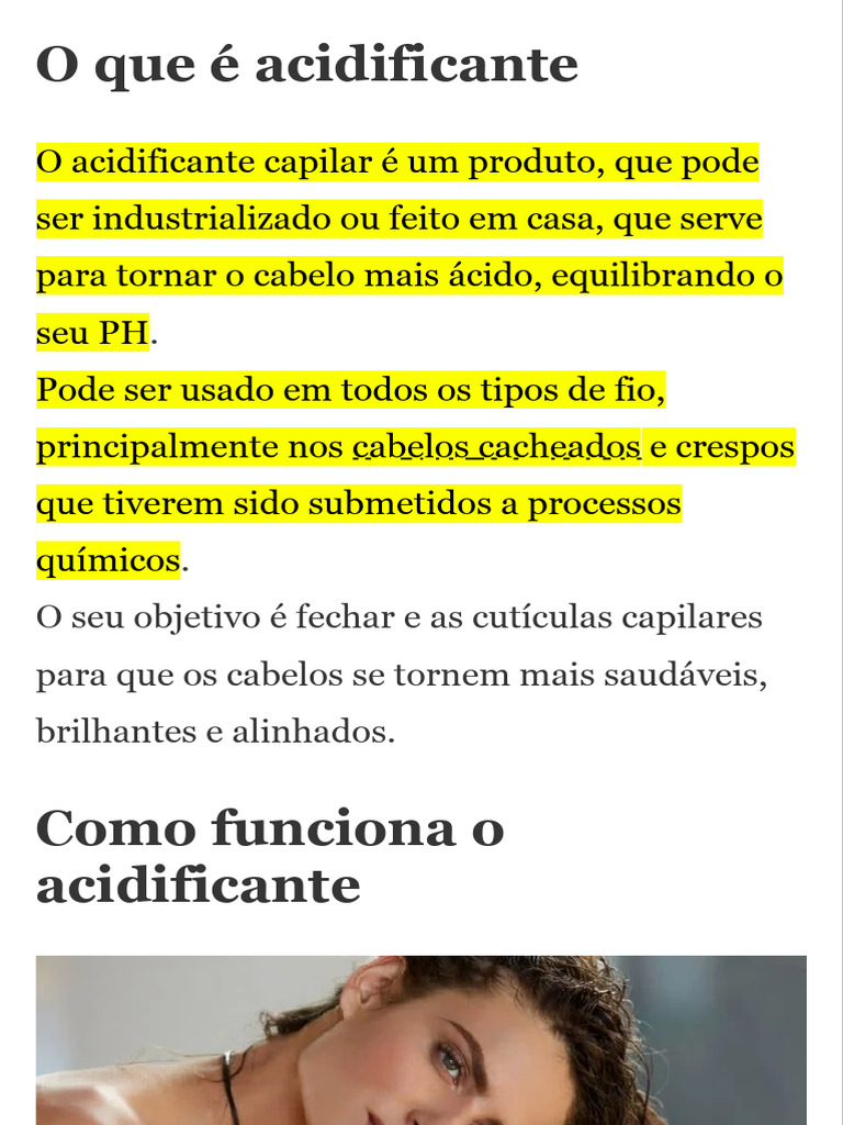 Acidificante O Que É, para Que Serve, Benefícios, Quando e Como Fazer | PDF