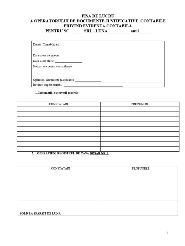 Fisa de Lucru PT Contabil Angajat in Cabinet Conta Si Evaluare ...