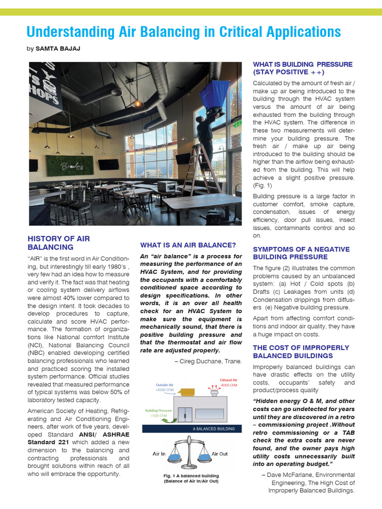 Air Balancing: Ensuring HVAC Efficiency | PDF | Duct (Flow) | Equipment