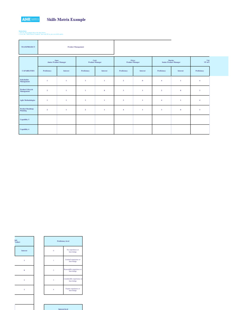 Skills Matrix Template PDF Cognitive Science Cognition