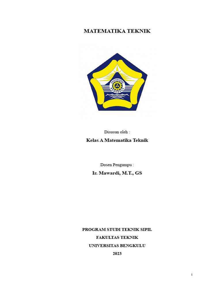 Buku Matematika Teknik 2023 | PDF | Metode & Bahan Ajar | Sains ...