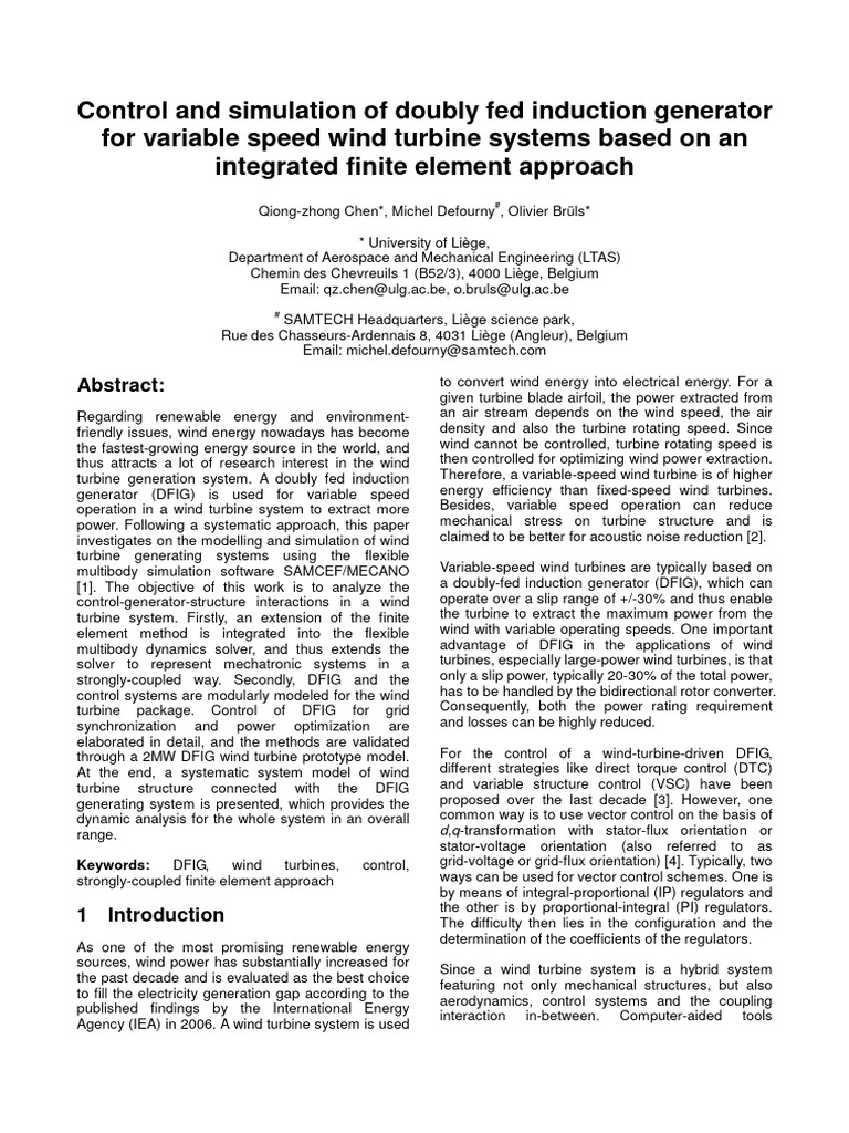 DFIG Control for Variable Speed Wind Turbines | PDF | Wind Turbine ...