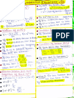 Quadratic Equations Short Notes