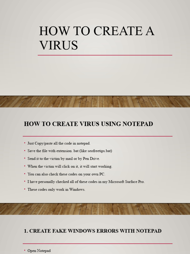 How To Create A Virus | Download Free PDF | Computer Virus | Windows ...