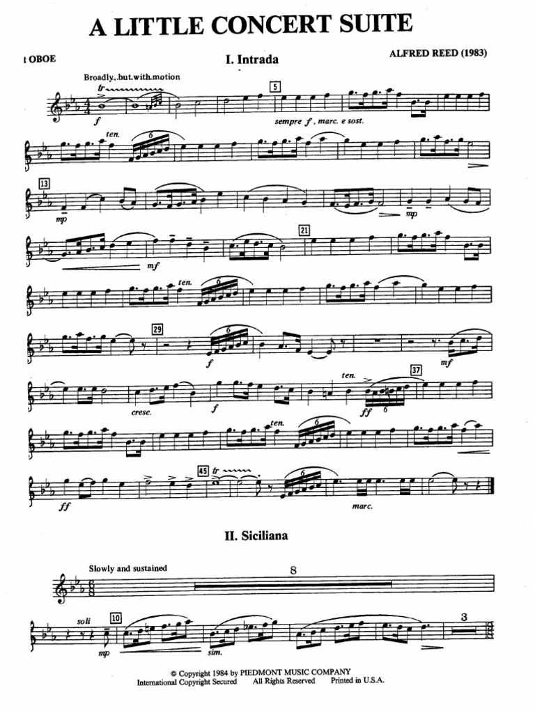 A Little Concert Suite. ALFRED REED Oboe I PDF