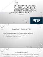 Chapter 9 - BUSINESS TRANSACTIONS AND THEIRANALYSIS AS APPLIED TO THE