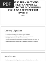 Chapter 8 - Business Transactions and Their Analysis As Applied To The Accounting Cycle of A Service Firm (Part I)