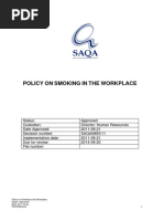 Policy ON Smoking IN THE Workplace