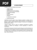 LE RECRUTEMENT