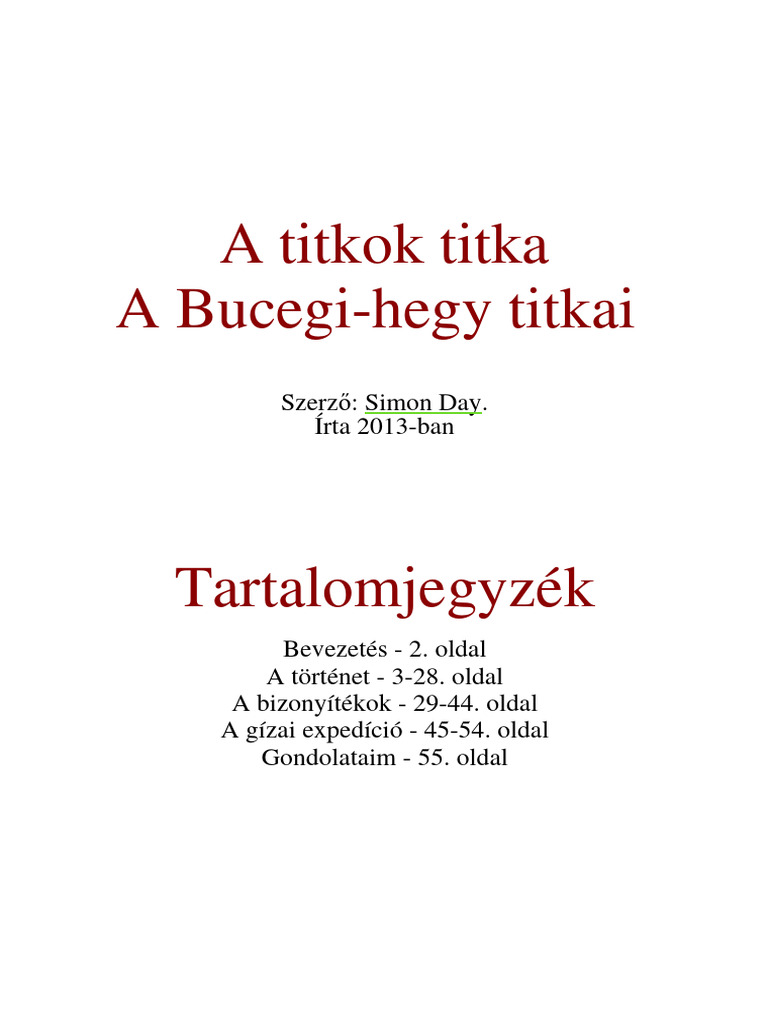 A Titkok Titka A Bucegi Hegy Titkai Pdf