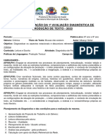 2023 8º e 9º PLANO DE AULA DE APLICAÇÃO DO DIAGNÓSTICO DE REESCRITA