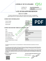 Certificate of Roadworthiness: Kenya Bureau of Standards