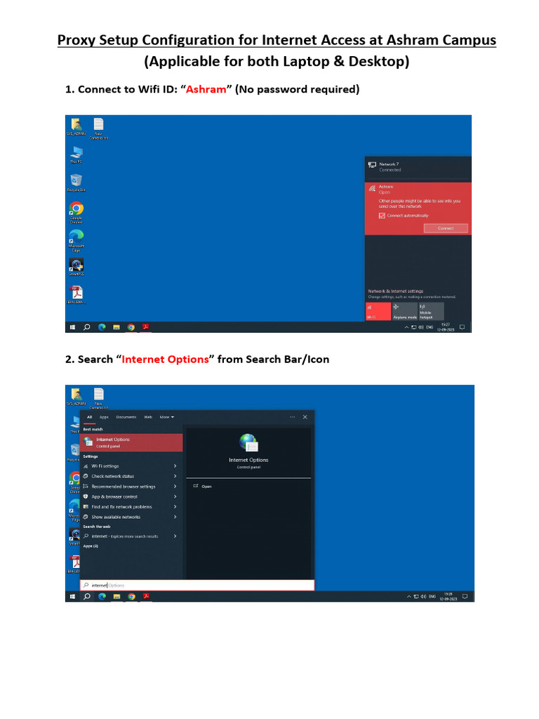 Proxy Setup for Ashram Campus WiFi | PDF