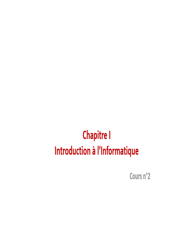 Introduction à l'Informatique et Ordinateurs | PDF | Microprocesseur ...