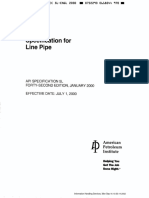 API 5L Specification For Line Pipe - 2000