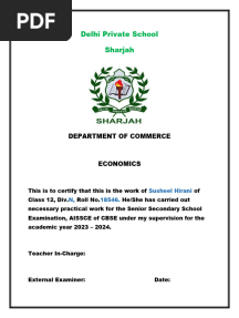 Class 12 Economics Project