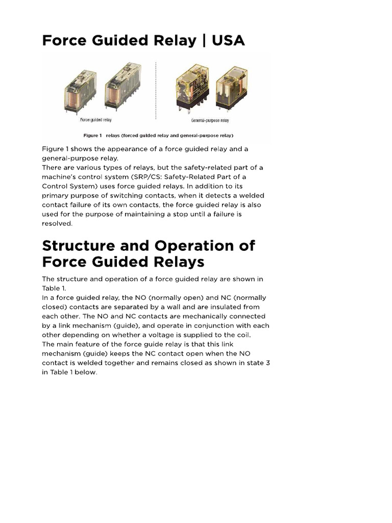 Structure and Operation of Force Guided Relays PDF