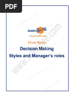 Decision Making Styles and Manager's Roles