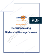 Decision Making Styles and Manager's Roles