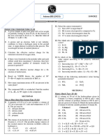 Advance Practice Test 01 (Paper 01) - Chemistry II Arjuna JEE 2023