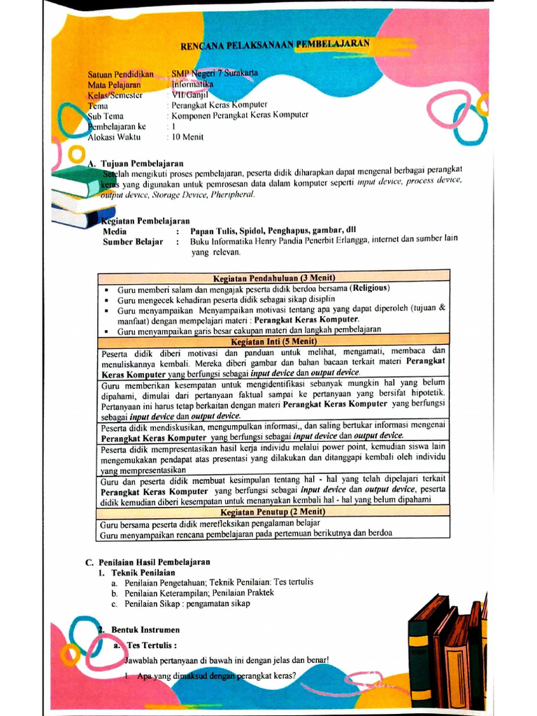 RPP Informatika Kelas 7 | PDF