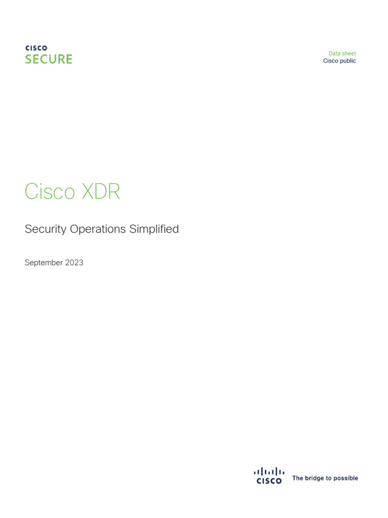 Cisco XDR Security Operations Simplified Data Sheet | PDF | Computer ...