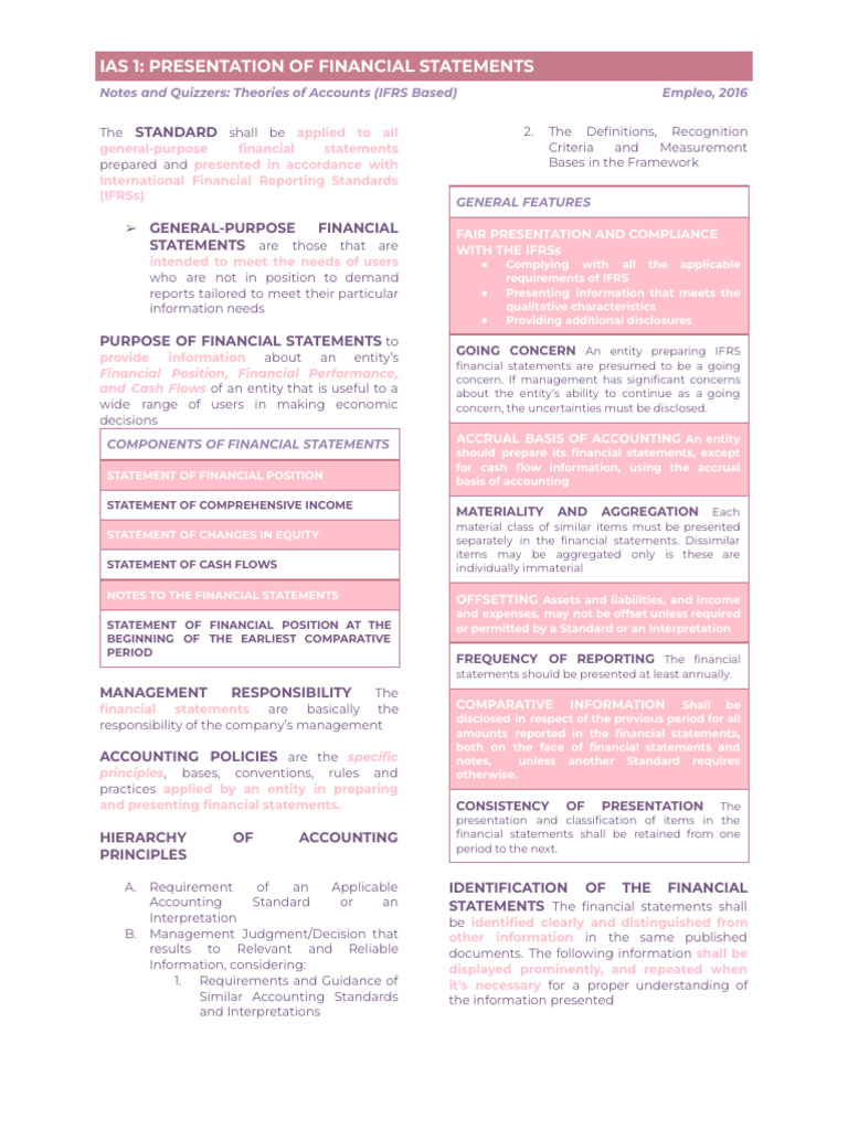 IAS 1: Financial Statement Presentation | PDF | Income Statement ...