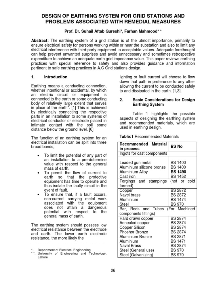 Design of Earthing Final26-31 | PDF | Transformer | Electric Current