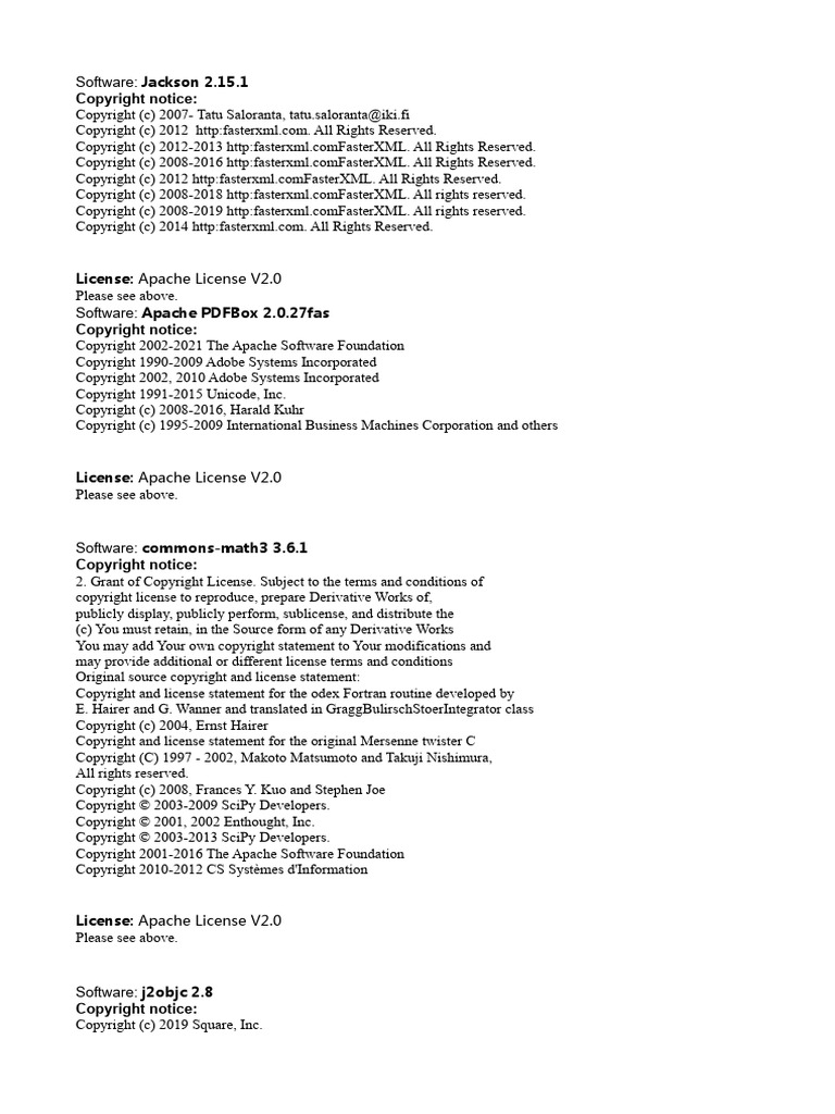 Open Source Software Notice PDF Source Code Library