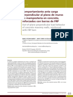 Inveseci Comportamiento Ante Carga Perpendicular Al Plano de Muros de Mampostera en Concreto Reforzados Con Barras de FRP