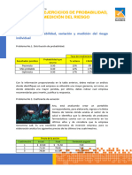 Ejercicios de Probabilidad, Variación y Medición Del Riesgo Individual