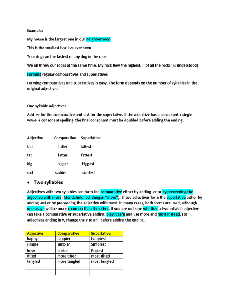 Comparative Degree (Grammar of Spoken) | PDF | Adjective | Linguistic ...