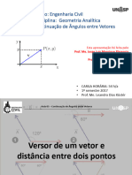 AULA 05 - GA - Continuação de Ângulos Entre Vetores