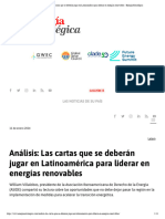 Análisis - Las Cartas Que Se Deberán Jugar en Latinoamérica para Liderar en Energías Renovables - Energía Estratégica