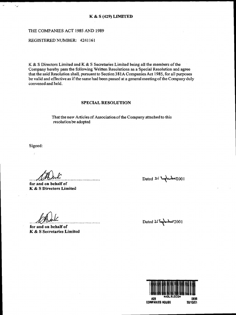 Companies House Document PDF