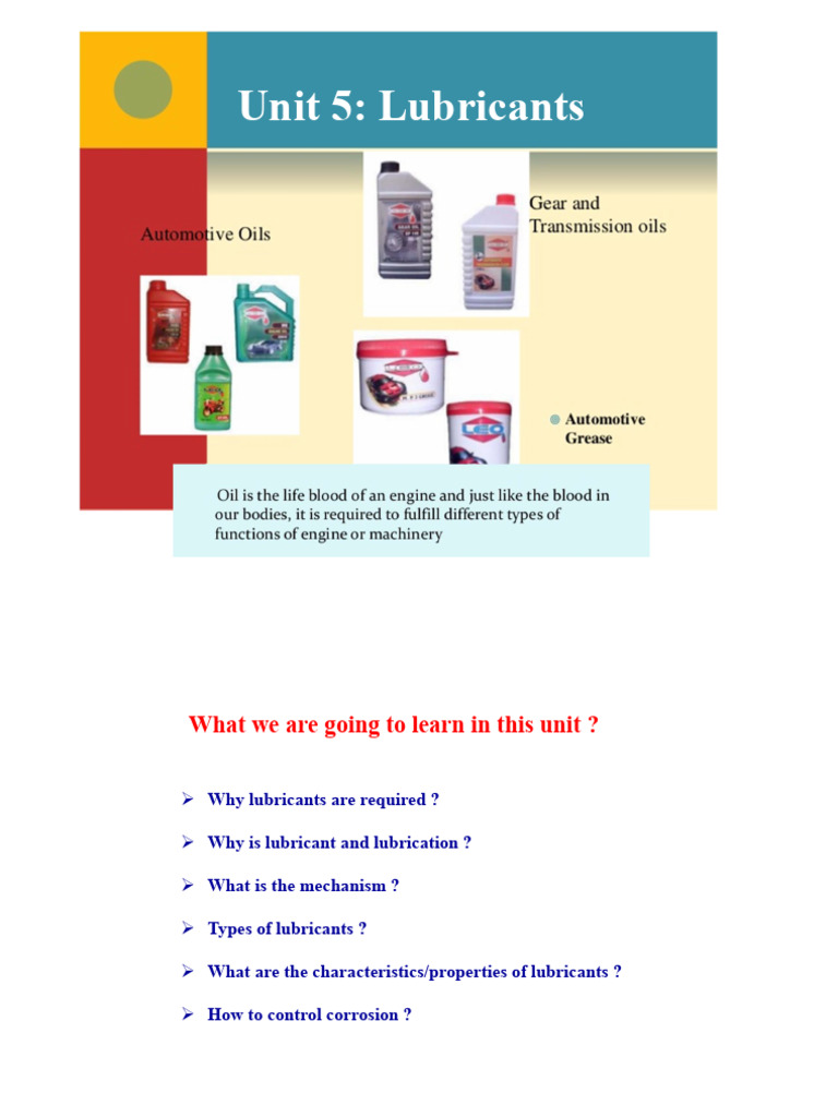 Lubricants Pdf Lubricant Emulsion