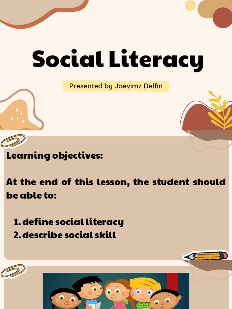 Social Literacy 2 PDF Social Skills Literacy