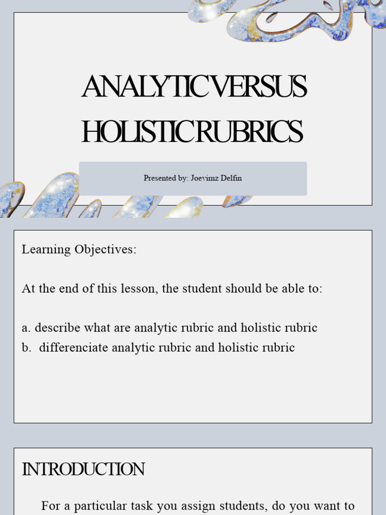 Analytic vs Holistic Rubrics Explained | PDF | Rubric (Academic ...
